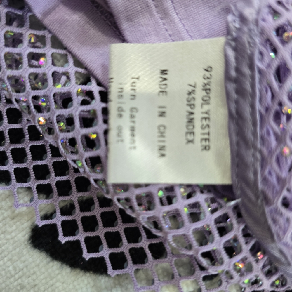 Lilac Mesh Short Sleeve Top - Picture 6 of 7